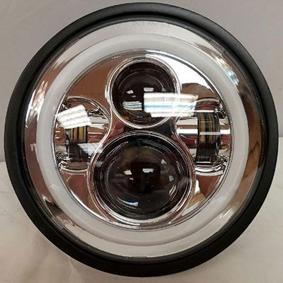7" DAYMAKER Kawasaki Vulcan Nomad 800 Chrome With Green Halo HID LED Light Bulb Headlight Motorcycle