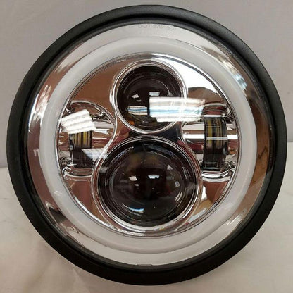 7" DAYMAKER Kawasaki Vulcan Nomad 800 Chrome With Pink Halo HID LED Light Bulb Headlight Motorcycle