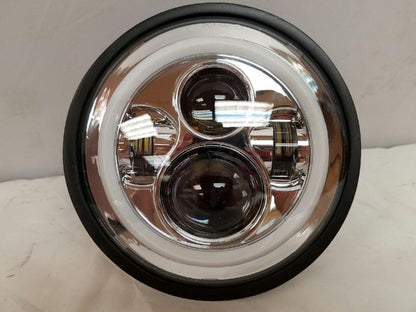 7" DAYMAKER Kawasaki Vulcan Nomad 800 Chrome With Pink Halo HID LED Light Bulb Headlight Motorcycle
