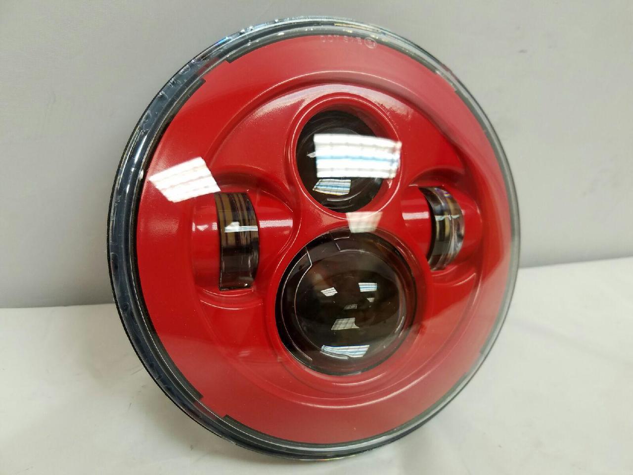 7" DAYMAKER Color Matched Scarlet Red LED Light Bulb Headlight Motorcycle Harley