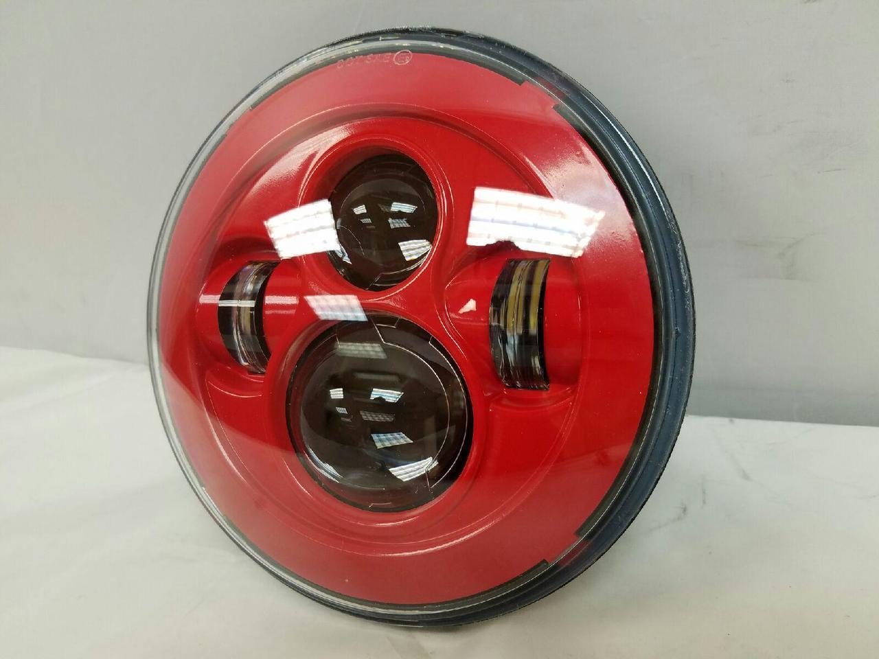 7" DAYMAKER Color Matched Scarlet Red LED Light Bulb Headlight Motorcycle Harley