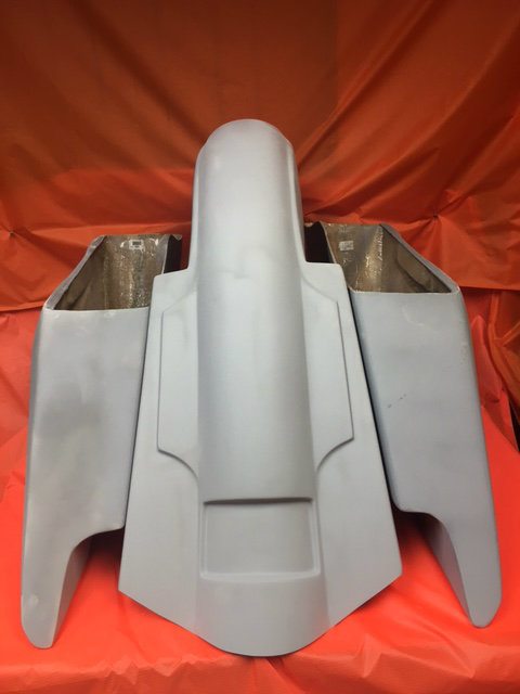 Yamaha Royal Star Venture 5" Stretched Extended Saddlebags Dual Cut Outs   Fender - Fifty Five
