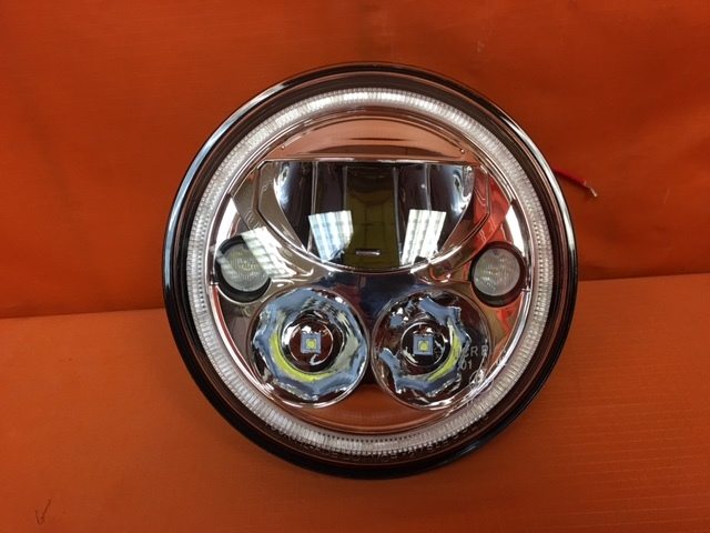 7" DAYMAKER Killer Replacement Chrome Projector HID LED Light Bulb Headlight Motorcycle Harley