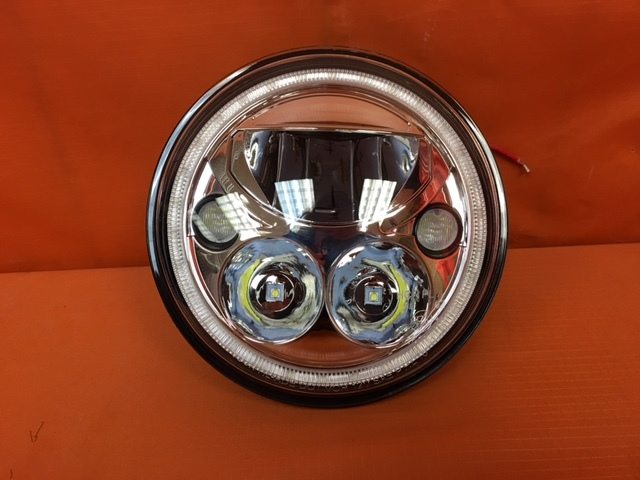 7" DAYMAKER Killer Replacement Chrome Projector HID LED Light Bulb Headlight Motorcycle Harley