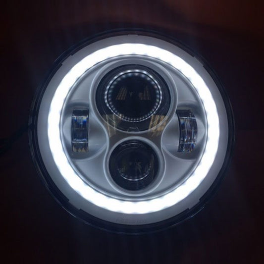 7" DAYMAKER Replacement WHITE With WHITE Halo Projector HID LED Light Bulb Headlight Motorcycle Harley