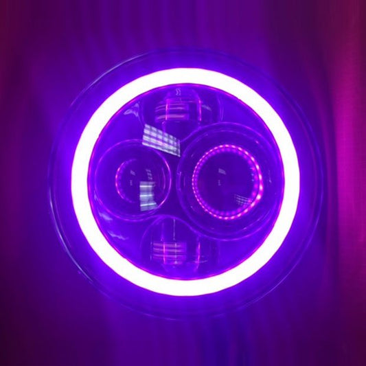 7" DAYMAKER Replacement PURPLE With PURPLE Halo Projector HID LED Light Bulb Headlight Motorcycle Harley