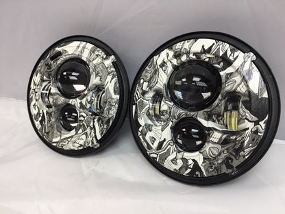 7'' JOKER DESIGN Suzuki Sierra Fits: Jeep Wrangler JK CJ TJ LED Rubicon Projector Daymaker Headlights Pair / Set