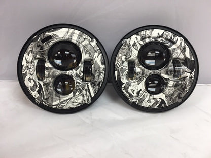 7'' JOKER DESIGN Suzuki Sierra Fits: Jeep Wrangler JK CJ TJ LED Rubicon Projector Daymaker Headlights Pair / Set