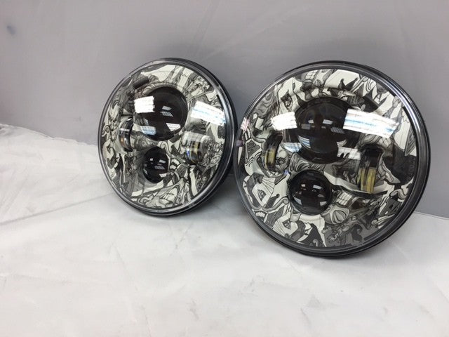 7'' JOKER DESIGN Suzuki Sierra Fits: Jeep Wrangler JK CJ TJ LED Rubicon Projector Daymaker Headlights Pair / Set