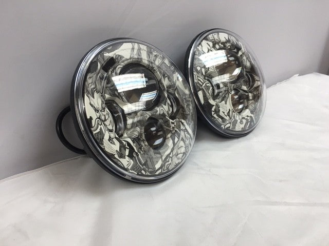 7'' JOKER DESIGN Suzuki Sierra Fits: Jeep Wrangler JK CJ TJ LED Rubicon Projector Daymaker Headlights Pair / Set