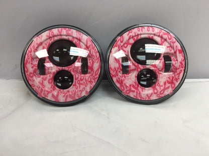 7'' BREAST CANCER AWARNESS DESIGN Suzuki Sierra Fits: Jeep Wrangler JK CJ TJ LED Rubicon Projector Daymaker Headlights Pair / Set