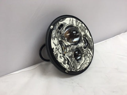7" DAYMAKER Replacement Joker Design Projector HID LED Light Bulb Headlight Motorcycle Harley
