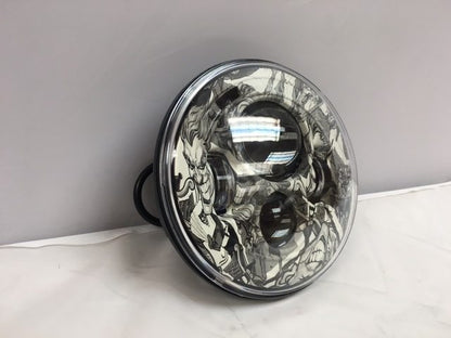 7" DAYMAKER Replacement Joker Design Projector HID LED Light Bulb Headlight Motorcycle Harley