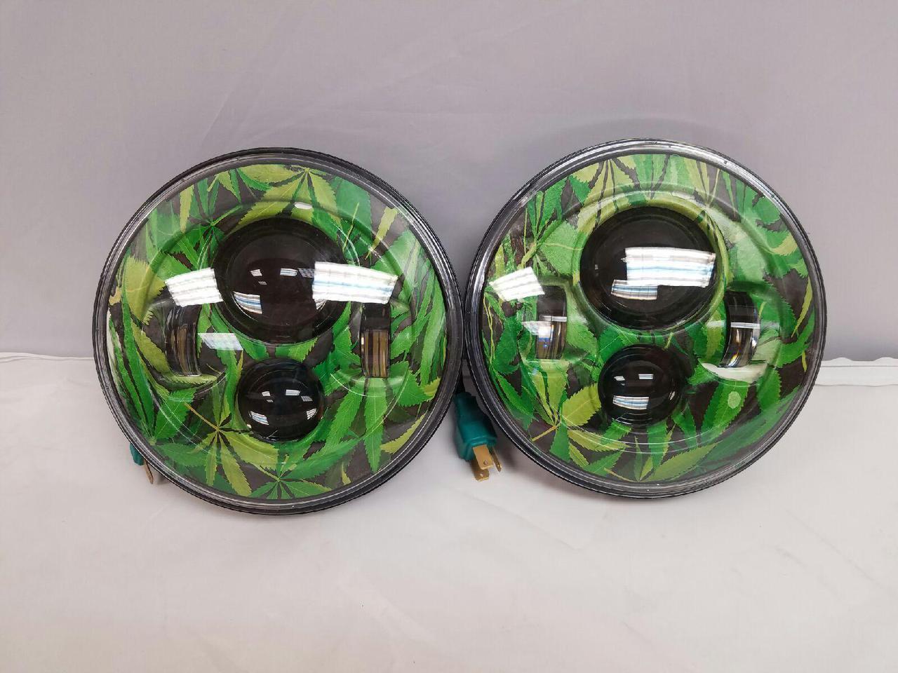 7'' WEED DESIGN Suzuki Sierra Fits: Jeep Wrangler JK CJ TJ LED Rubicon Projector Daymaker Headlights Pair / Set