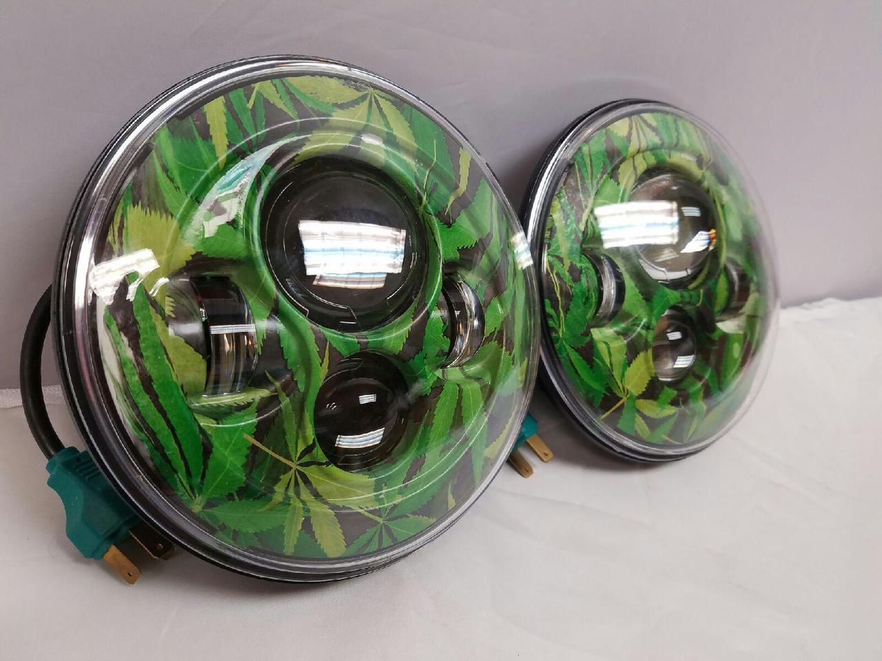 7'' WEED DESIGN Suzuki Sierra Fits: Jeep Wrangler JK CJ TJ LED Rubicon Projector Daymaker Headlights Pair / Set