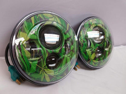 7'' WEED DESIGN Suzuki Sierra Fits: Jeep Wrangler JK CJ TJ LED Rubicon Projector Daymaker Headlights Pair / Set