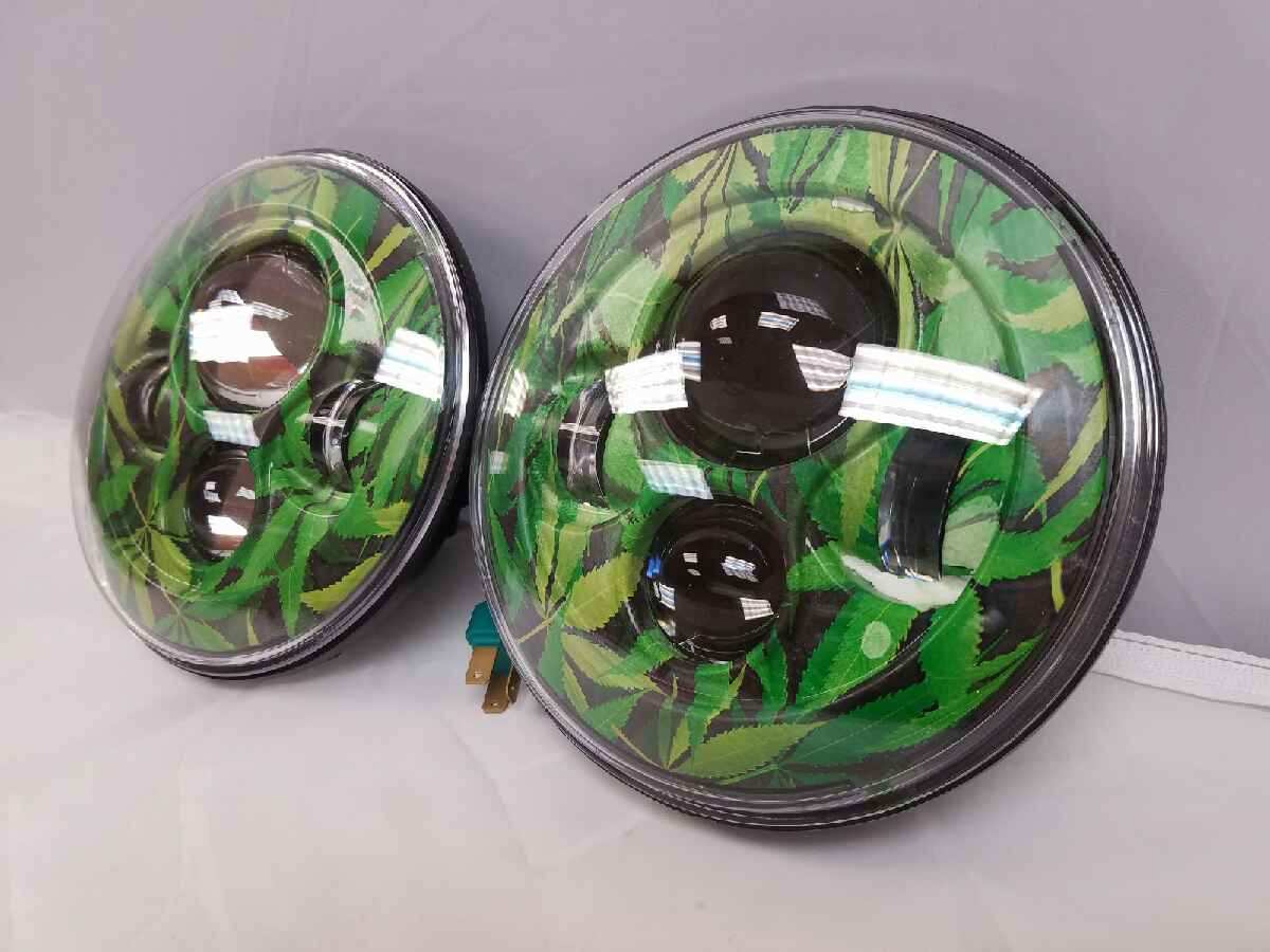 7'' WEED DESIGN Suzuki Sierra Fits: Jeep Wrangler JK CJ TJ LED Rubicon Projector Daymaker Headlights Pair / Set