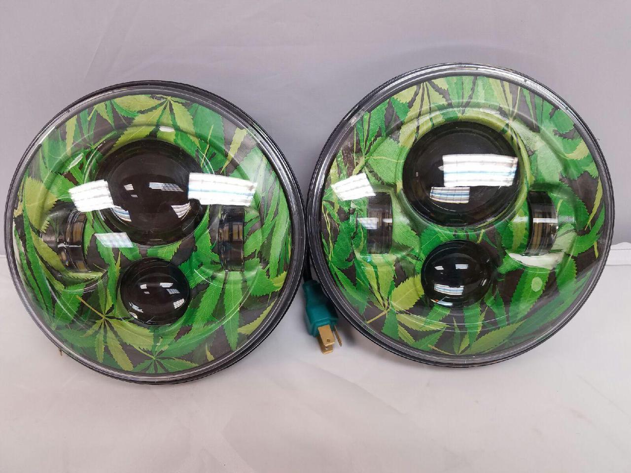 7'' WEED DESIGN Suzuki Sierra Fits: Jeep Wrangler JK CJ TJ LED Rubicon Projector Daymaker Headlights Pair / Set