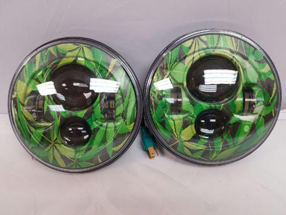 7'' WEED DESIGN Suzuki Sierra Fits: Jeep Wrangler JK CJ TJ LED Rubicon Projector Daymaker Headlights Pair / Set