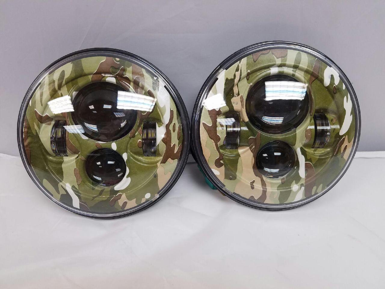 7'' CAMO DESIGN Suzuki Sierra Fits: Jeep Wrangler JK CJ TJ LED Rubicon Projector Daymaker Headlights Pair / Set