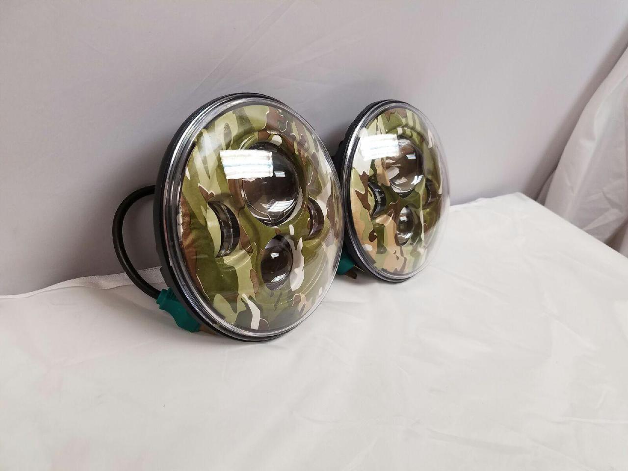 7'' CAMO DESIGN Suzuki Sierra Fits: Jeep Wrangler JK CJ TJ LED Rubicon Projector Daymaker Headlights Pair / Set