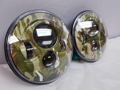 7'' CAMO DESIGN Suzuki Sierra Fits: Jeep Wrangler JK CJ TJ LED Rubicon Projector Daymaker Headlights Pair / Set