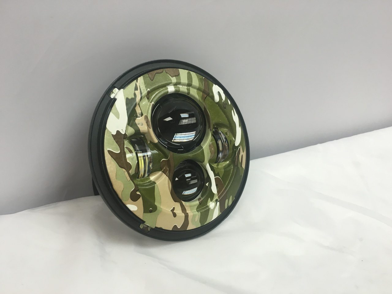 7" DAYMAKER Replacement Camo Design Projector HID LED Light Bulb Headlight Motorcycle Harley