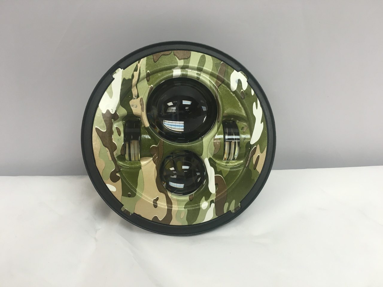 7" DAYMAKER Replacement Camo Design Projector HID LED Light Bulb Headlight Motorcycle Harley