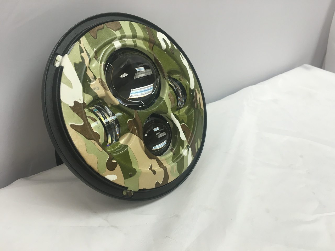 7" DAYMAKER Replacement Camo Design Projector HID LED Light Bulb Headlight Motorcycle Harley