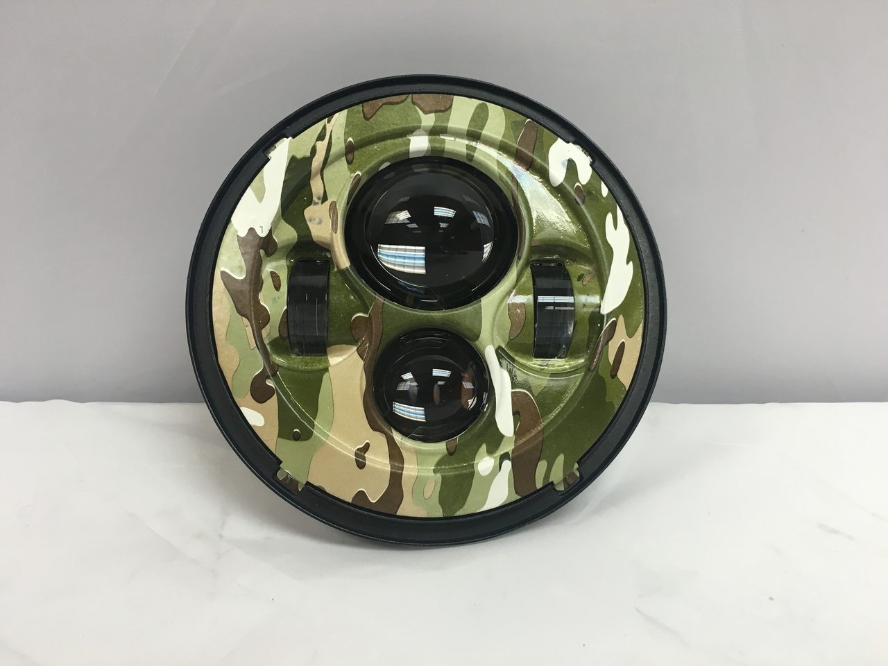 7" DAYMAKER Replacement Camo Design Projector HID LED Light Bulb Headlight Motorcycle Harley