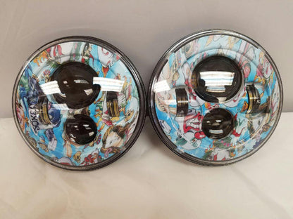 7'' BLUE JOKER DESIGN Suzuki Sierra Fits: Jeep Wrangler JK CJ TJ LED Rubicon Projector Daymaker Headlights Pair / Set