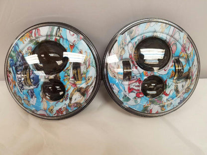 7'' BLUE JOKER DESIGN Suzuki Sierra Fits: Jeep Wrangler JK CJ TJ LED Rubicon Projector Daymaker Headlights Pair / Set