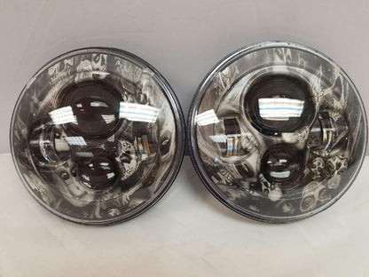 7'' WALKING DEAD DESIGN Suzuki Sierra Fits: Jeep Wrangler JK CJ TJ LED Rubicon Projector Daymaker Headlights Pair / Set