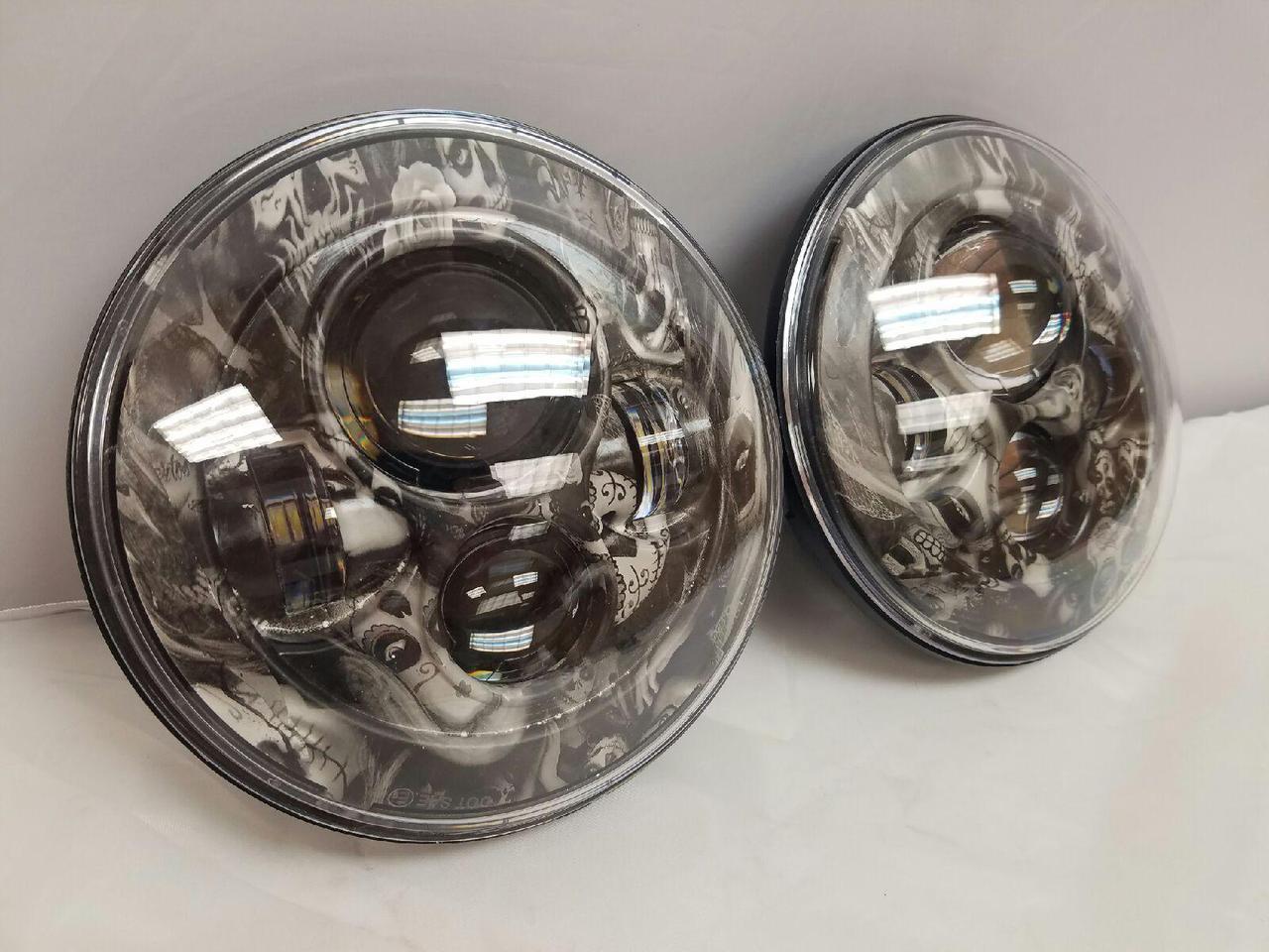 7'' WALKING DEAD DESIGN Suzuki Sierra Fits: Jeep Wrangler JK CJ TJ LED Rubicon Projector Daymaker Headlights Pair / Set