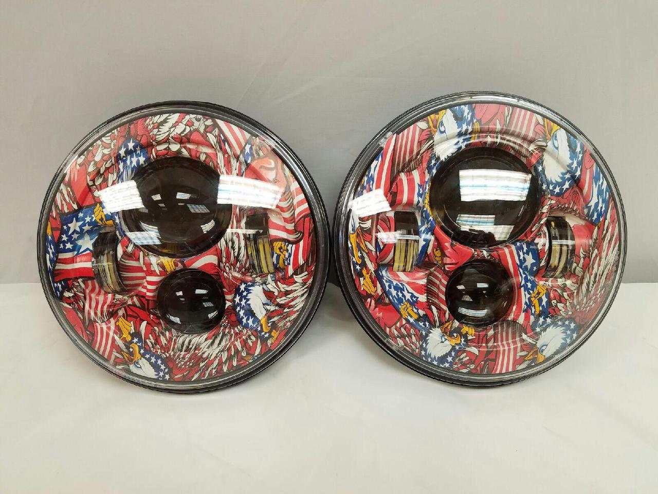 7'' AMERICAN PRIDE DESIGN Suzuki Sierra Fits: Jeep Wrangler JK CJ TJ LED Rubicon Projector Daymaker Headlights Pair / Set