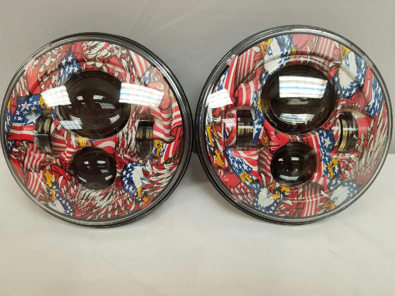 7'' AMERICAN PRIDE DESIGN Suzuki Sierra Fits: Jeep Wrangler JK CJ TJ LED Rubicon Projector Daymaker Headlights Pair / Set