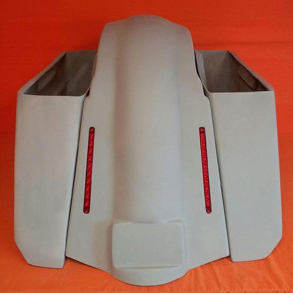 Harley Davidson Softail 5" Stretched Extended Saddlebags No Cut Outs LED Fender   No Lids