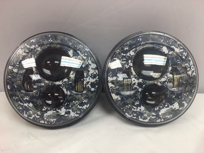 7'' BLUE CAMO DESIGN Suzuki Sierra Fits: Jeep Wrangler JK CJ TJ LED Rubicon Projector Daymaker Headlights Pair / Set