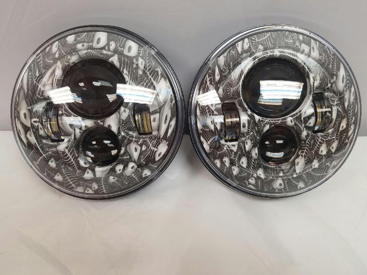 7'' DEAD FISH DESIGN Suzuki Sierra Fits: Jeep Wrangler JK CJ TJ LED Rubicon Projector Daymaker Headlights Pair / Set