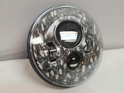 7" DAYMAKER Replacement Dead Fish Design Projector HID LED Light Bulb Headlight Motorcycle Harley