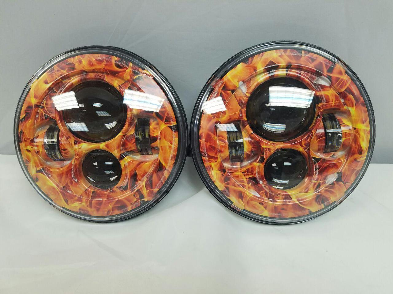 7'' FIRE DESIGN Suzuki Sierra Fits: Jeep Wrangler JK CJ TJ LED Rubicon Projector Daymaker Headlights Pair / Set