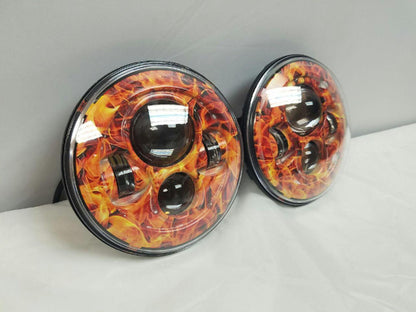 7'' FIRE DESIGN Suzuki Sierra Fits: Jeep Wrangler JK CJ TJ LED Rubicon Projector Daymaker Headlights Pair / Set