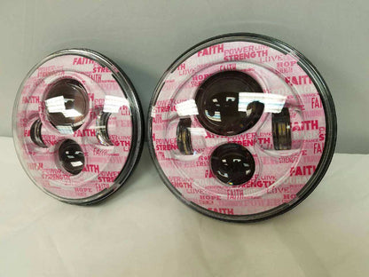 7'' GIRL POWER DESIGN Suzuki Sierra Fits: Jeep Wrangler JK CJ TJ LED Rubicon Projector Daymaker Headlights Pair / Set