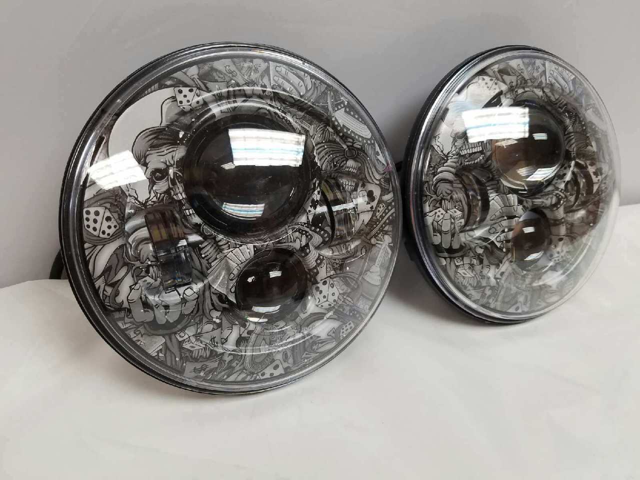 7'' DICEY GAMBLE DESIGN Suzuki Sierra Fits: Jeep Wrangler JK CJ TJ LED Rubicon Projector Daymaker Headlights Pair / Set