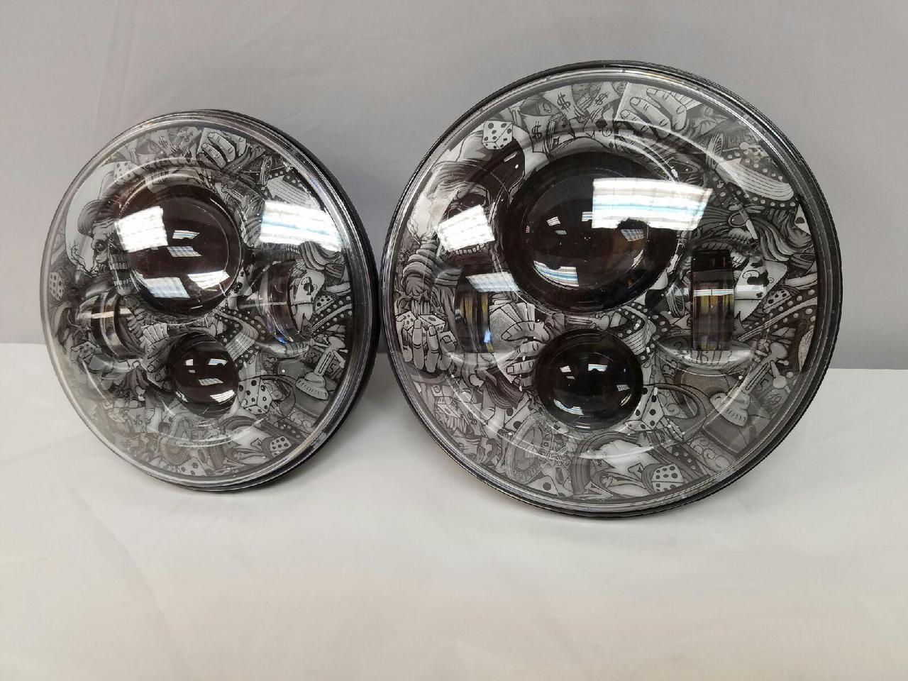 7'' DICEY GAMBLE DESIGN Suzuki Sierra Fits: Jeep Wrangler JK CJ TJ LED Rubicon Projector Daymaker Headlights Pair / Set