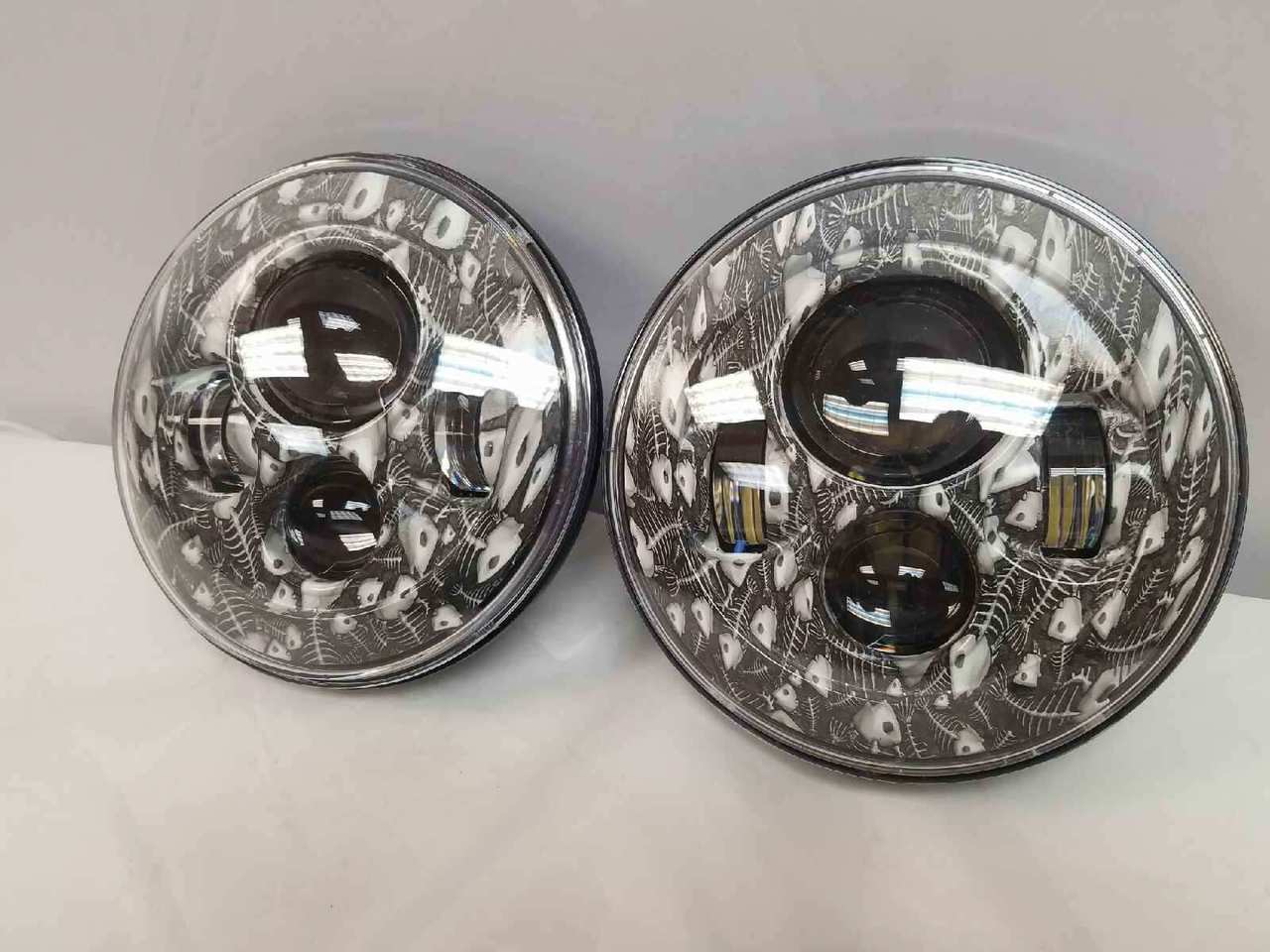 7'' DEAD FISH DESIGN Suzuki Sierra Fits: Jeep Wrangler JK CJ TJ LED Rubicon Projector Daymaker Headlights Pair / Set