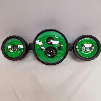 7" Kawasaki Voyager & Vaquero DAYMAKER Headlight   Dual 4.5" - 4 1/2" Auxiliary AUX Green Spot Passing LED Fog Lights SET