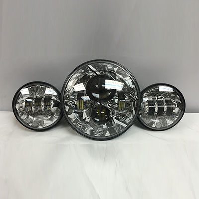 7" DAYMAKER JOKER DESIGN Headlight   Dual 4.5" - 4 1/2" Auxiliary Spot Passing LED Fog Lights Bulb Harley SET