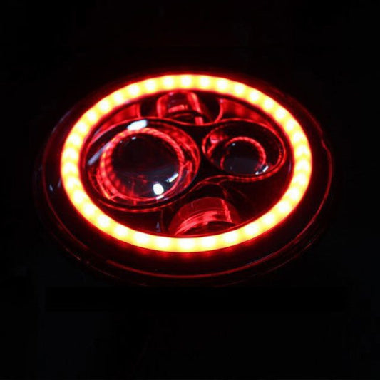 7" DAYMAKER Black Angel Eye RED HALO Projector HID LED Light Bulb Headlight Motorcycle Harley
