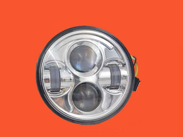 7" DAYMAKER Headlight   Dual 4.5" - 4 1/2" Auxiliary AUX Chrome Spot Passing LED Fog Lights Bulb Harley SET